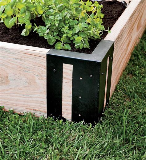 raised garden bed metal corner brackets|raised garden bed decorative corners.